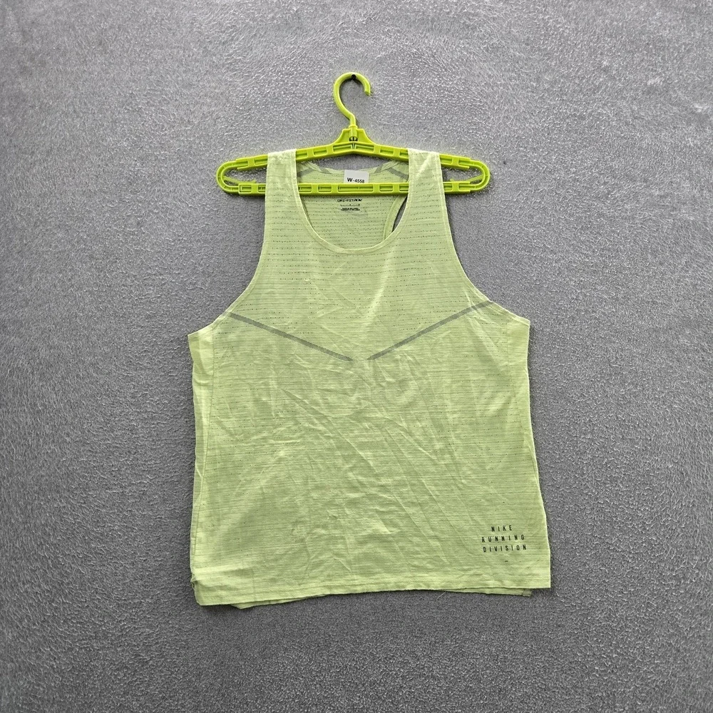 Nike Women Tank‎ Top L Neon Yellow Activewear DRI-FIT ADV Scoop Neck Pullover