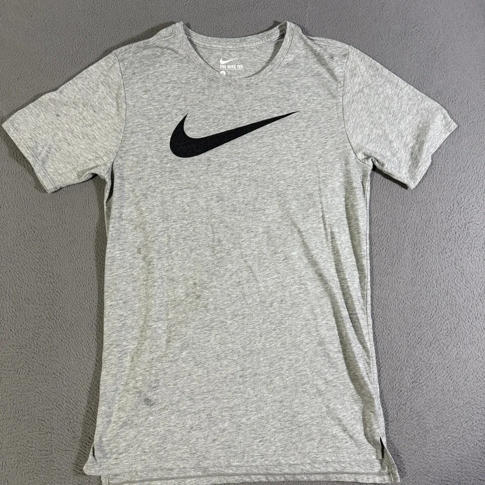Men's NIKE T-shirt Small Just Fly Gray Short Sleeve DRI-FIT The Nike Tee Fly EUC