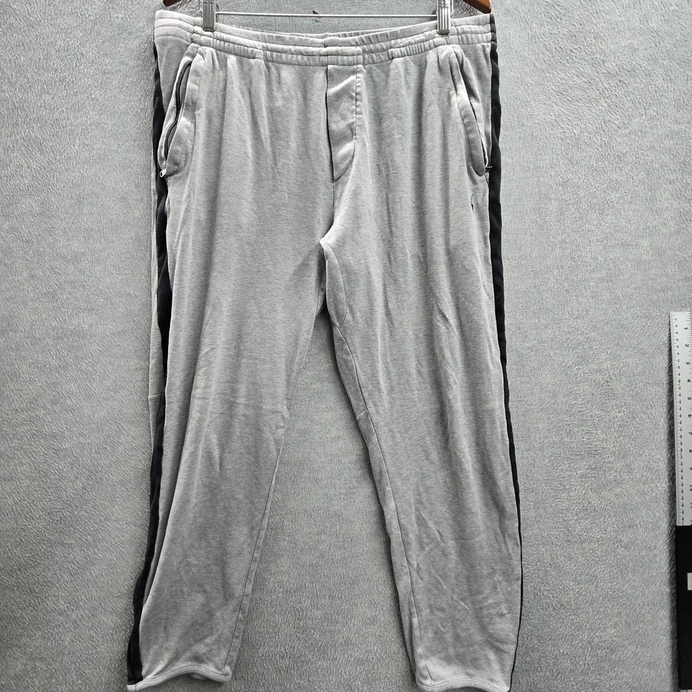 Polo‎ Ralph Lauren Men Pants L Gray Embroidered Sweatpants Jogger Zipper 25