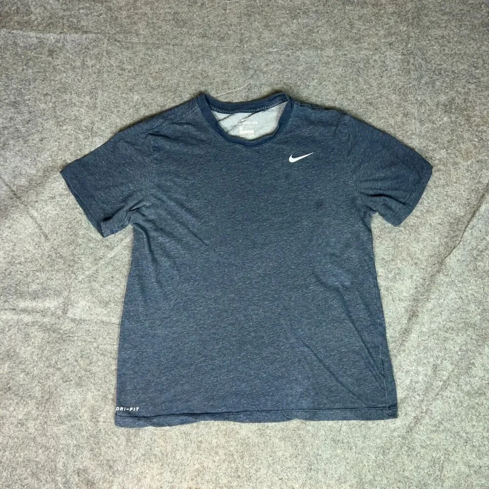 Nike Mens Shirt Medium Navy White Tee T‎ Swoosh Everyday Causal Sports Logo Top