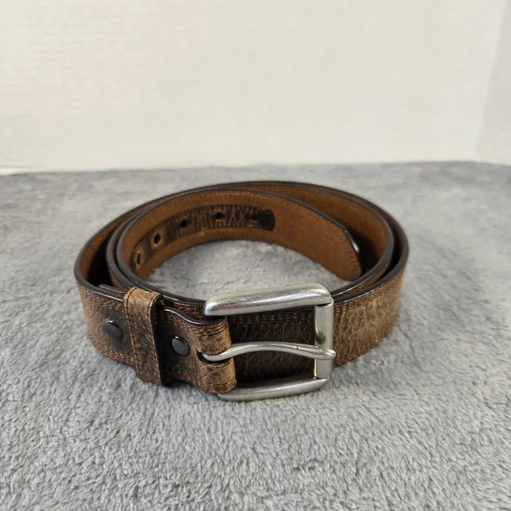 Ariat Mens Brown Distressed Full Grain Leather Western Belt 44 10011714
