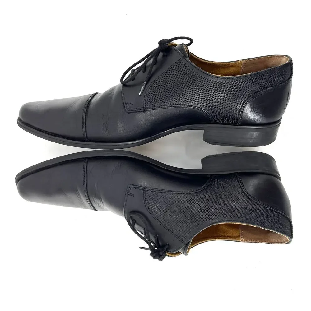 Florsheim‎ Men's 10.5 Jackson  Black Leather Cap Toe Oxford Dress Shoes