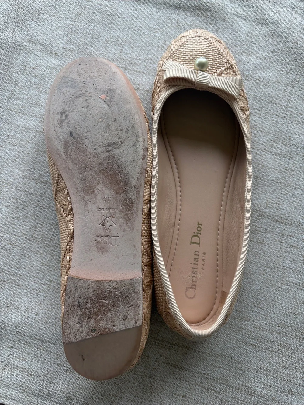 Dior raffia ballet