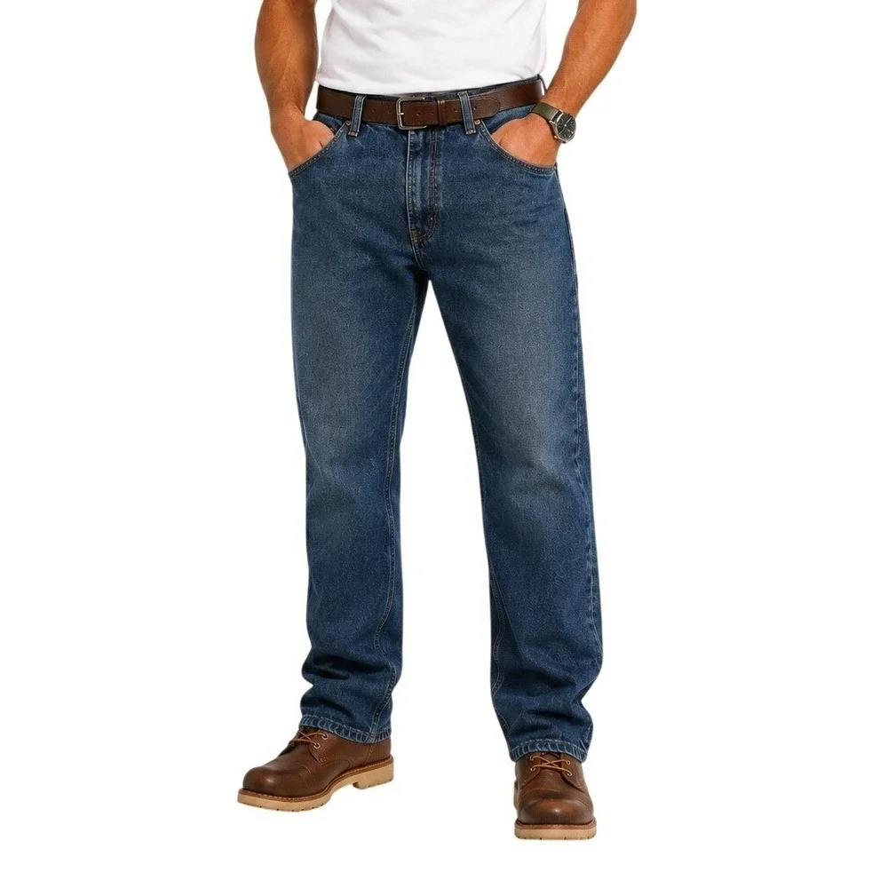 Wrangler Men's‎ Straight Leg 100% Cotton Relaxed Fit Casual Denim Jeans Size 33
