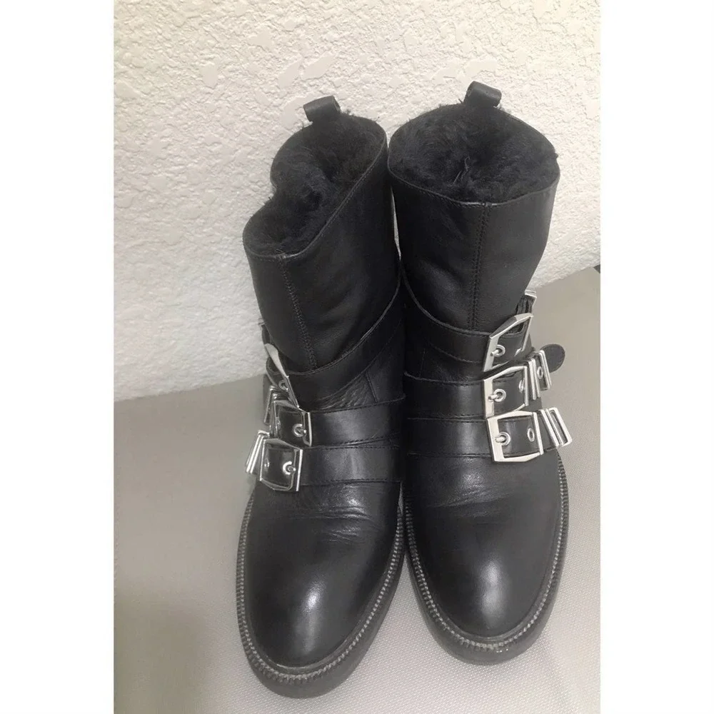Zara black leather