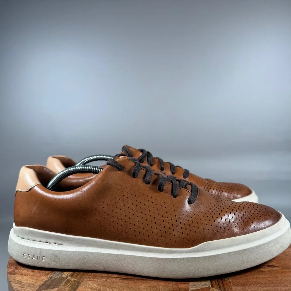 Cole Haan Grand Crosscourt Daily Leather Sneakers British Tan Mens 11.5 M C31218
