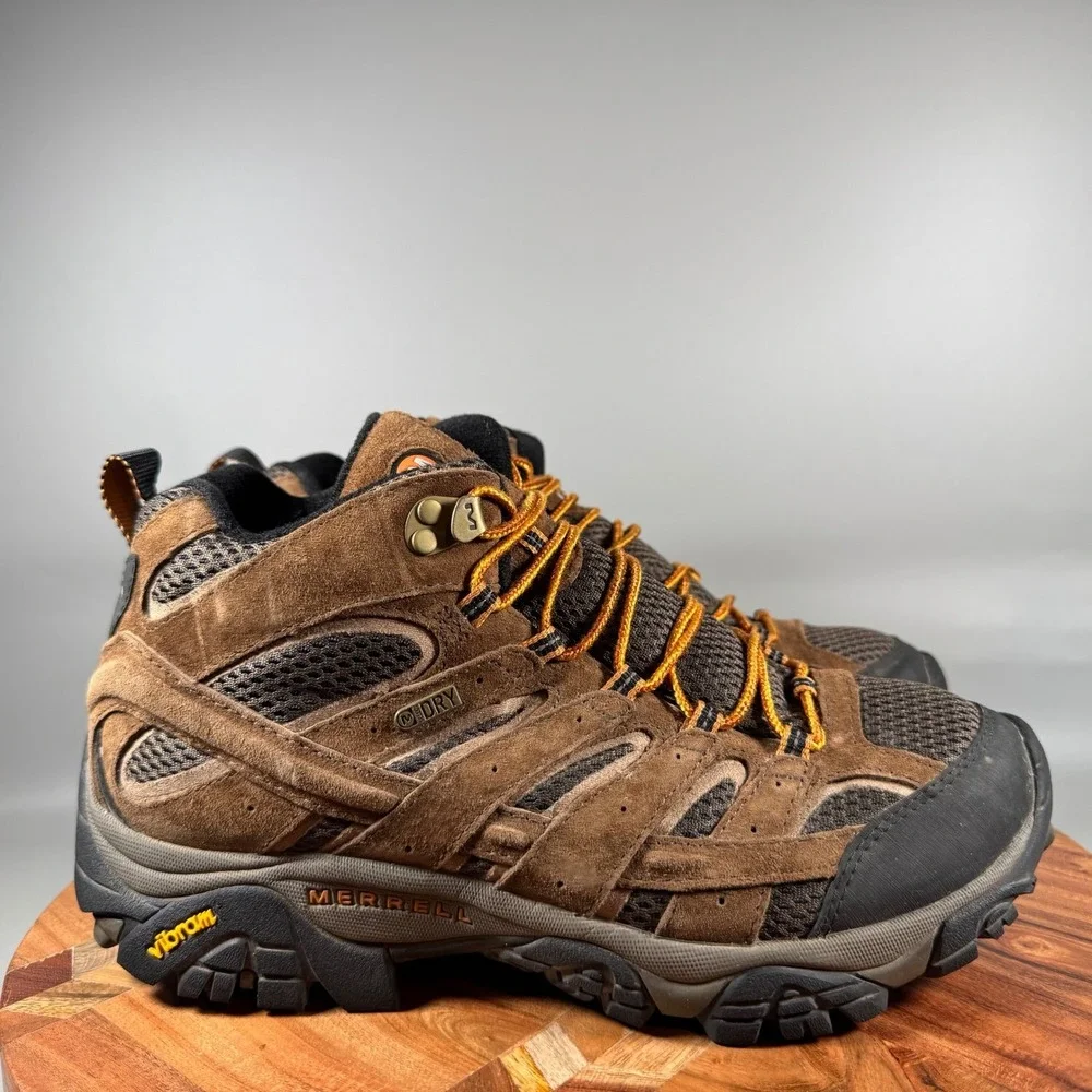 Merrell Moab 2 Mid Waterproof Hiking Boots Mens 8 Earth Brown J06051 Vibram