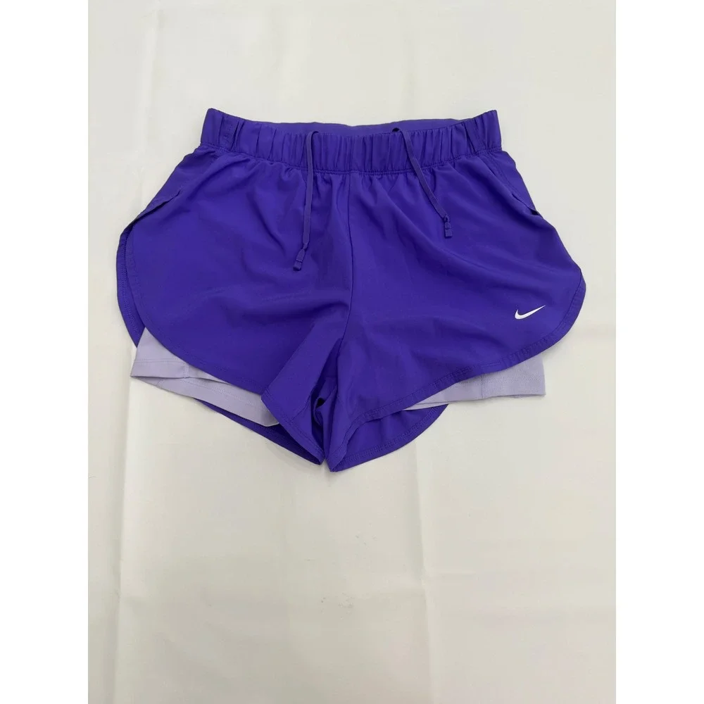 Nike Dri-FIT 2-in-1 Running Shorts Purple Medium Activewear Workout Training