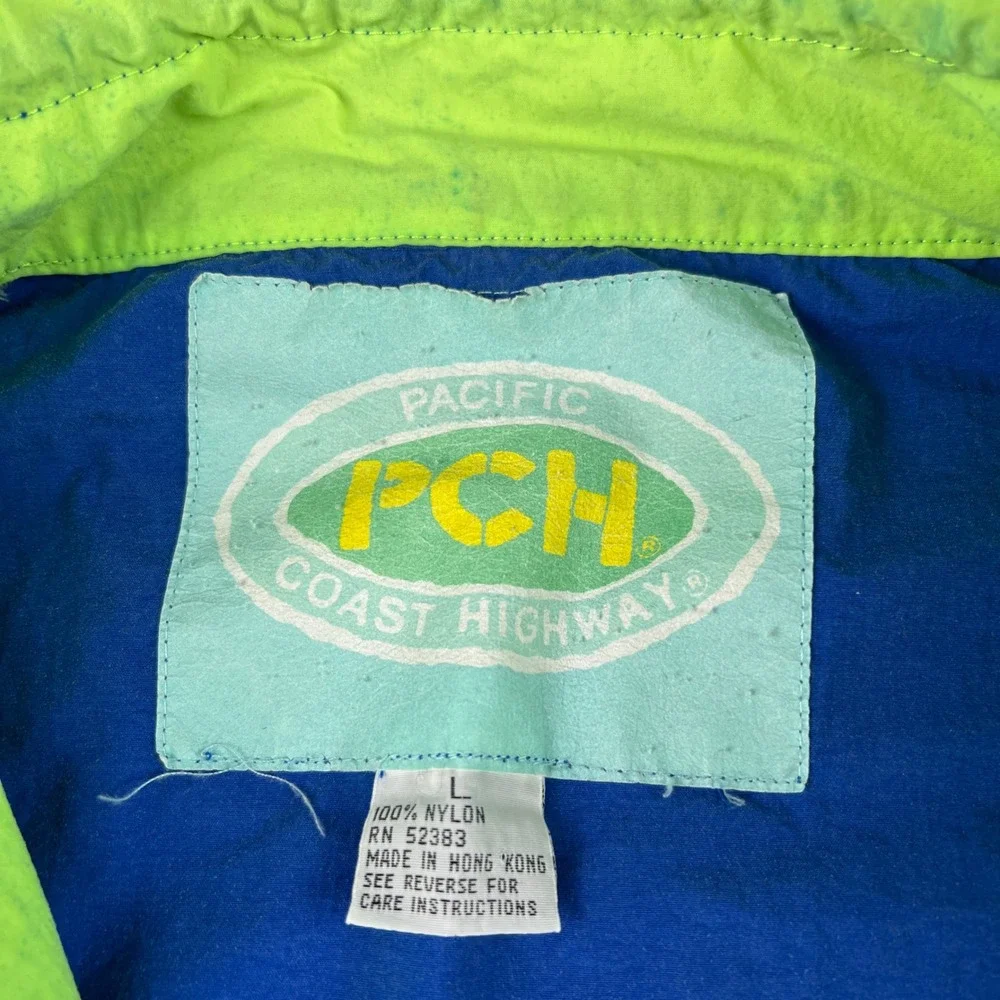 Vintage Pacific Coast Highway Windbreaker Anorak Jacket Mens Large 90s Beach