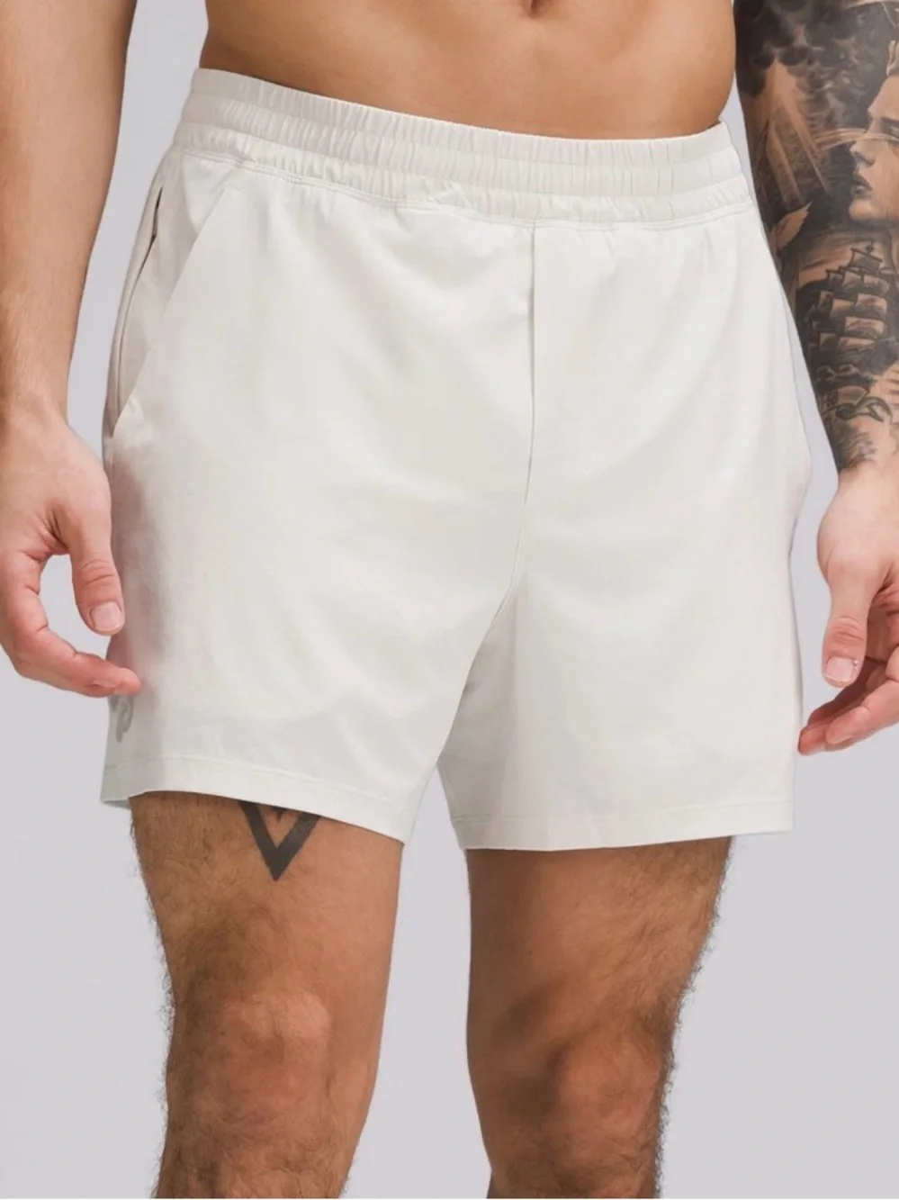 Lululemon Men’s Pace Breaker 7” Lined Shorts Bone Cream White Medium M