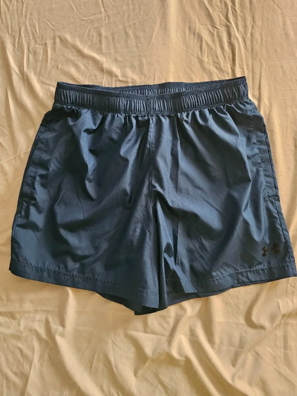 Under Armour Mens Woven Training Shorts Large Dark Teal Blue Gray Athletic Gym