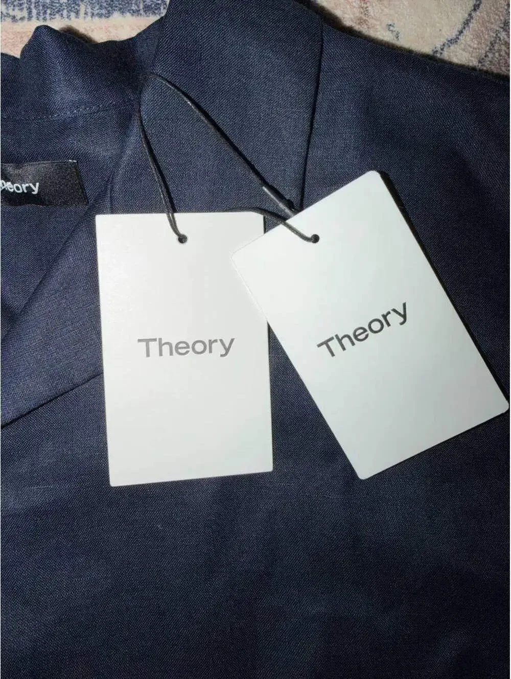 Theory Daze Linen Short-Sleeve Camp Collar Shirt Baltic Size L - New with tags