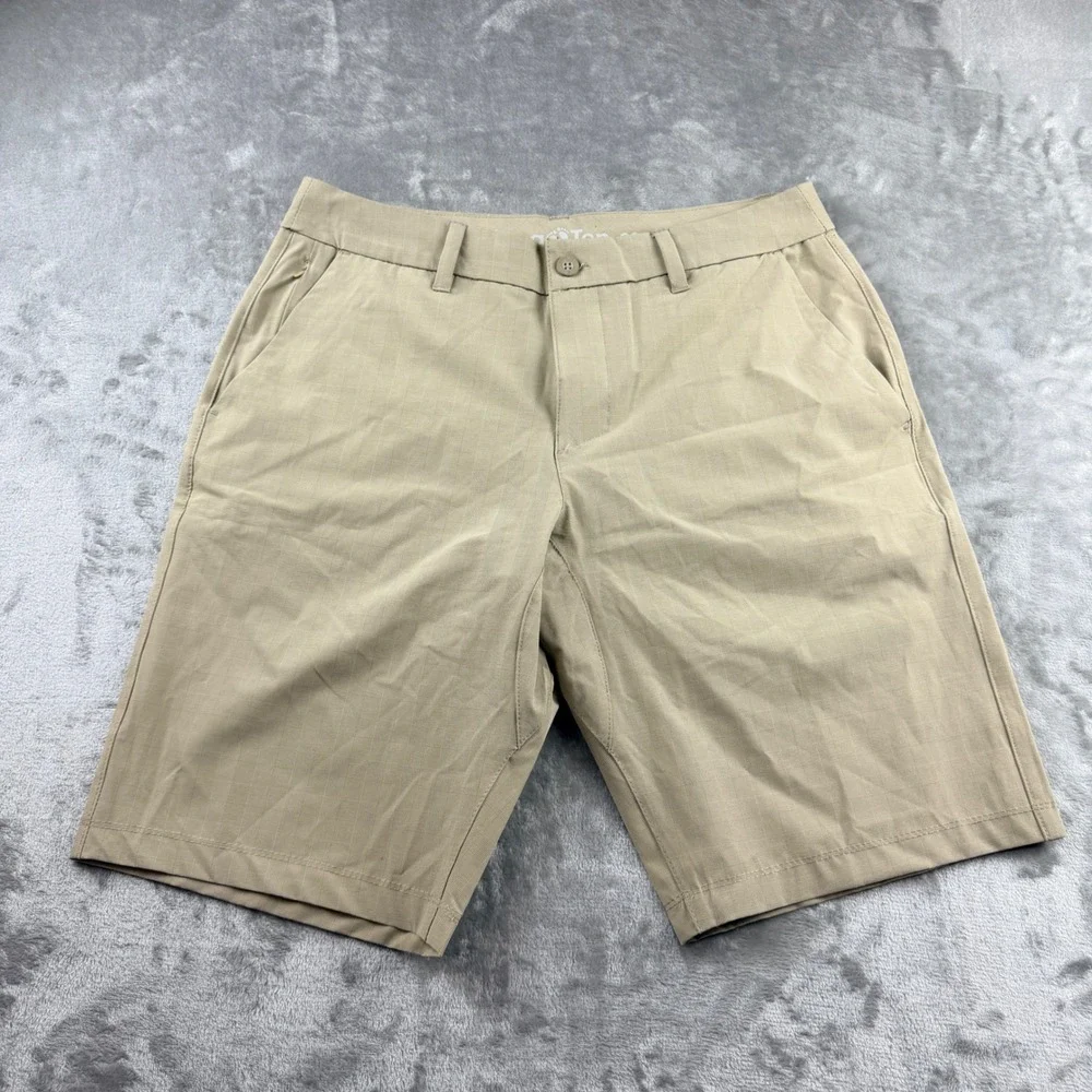 Hang Ten Men's Size 32 Hybrid Performance‎ Shorts Tan Plaid