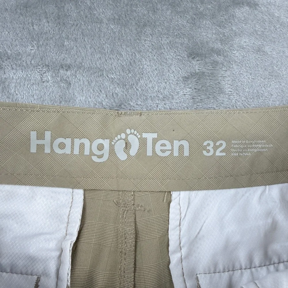 Hang Ten Men's Size 32 Hybrid Performance‎ Shorts Tan Plaid