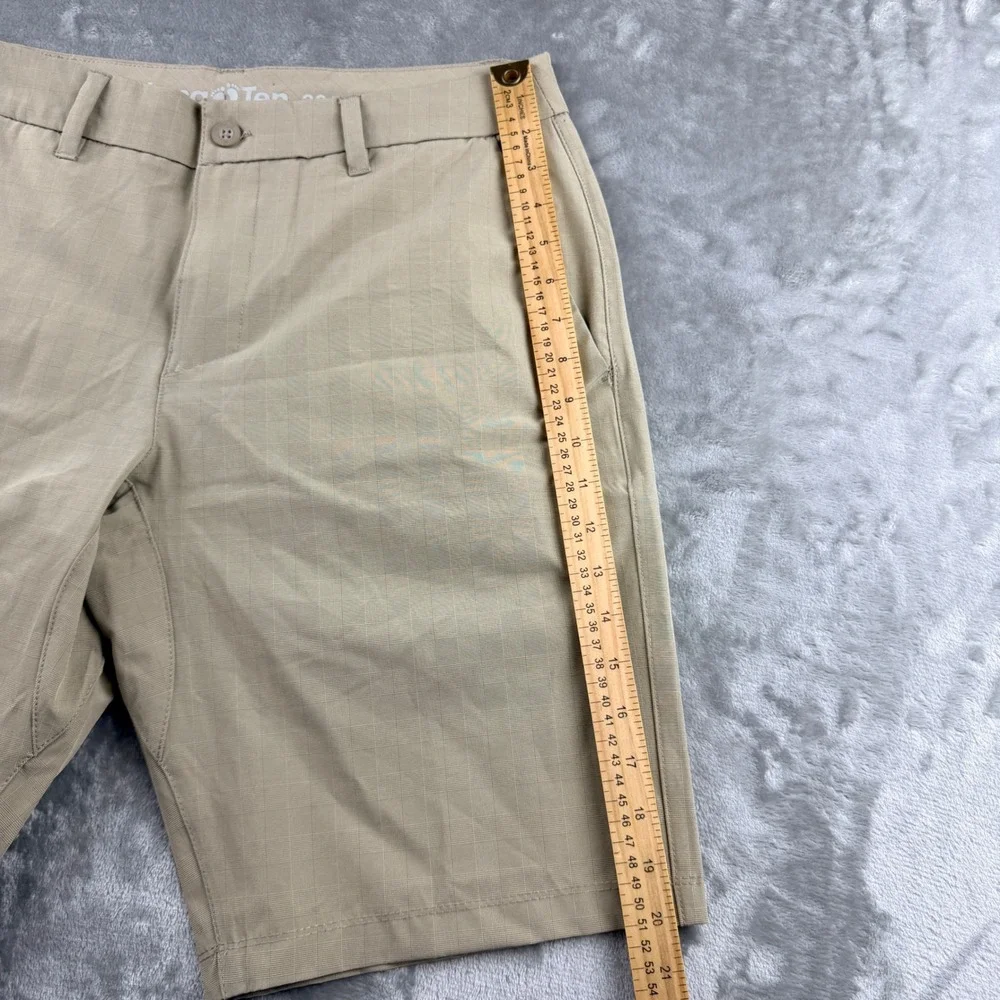Hang Ten Men's Size 32 Hybrid Performance‎ Shorts Tan Plaid
