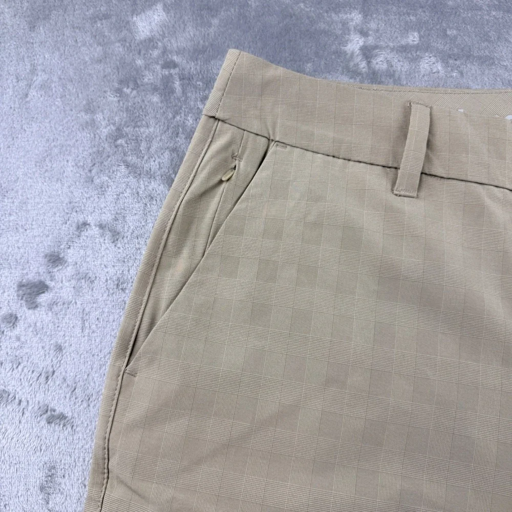 Hang Ten Men's Size 32 Hybrid Performance‎ Shorts Tan Plaid