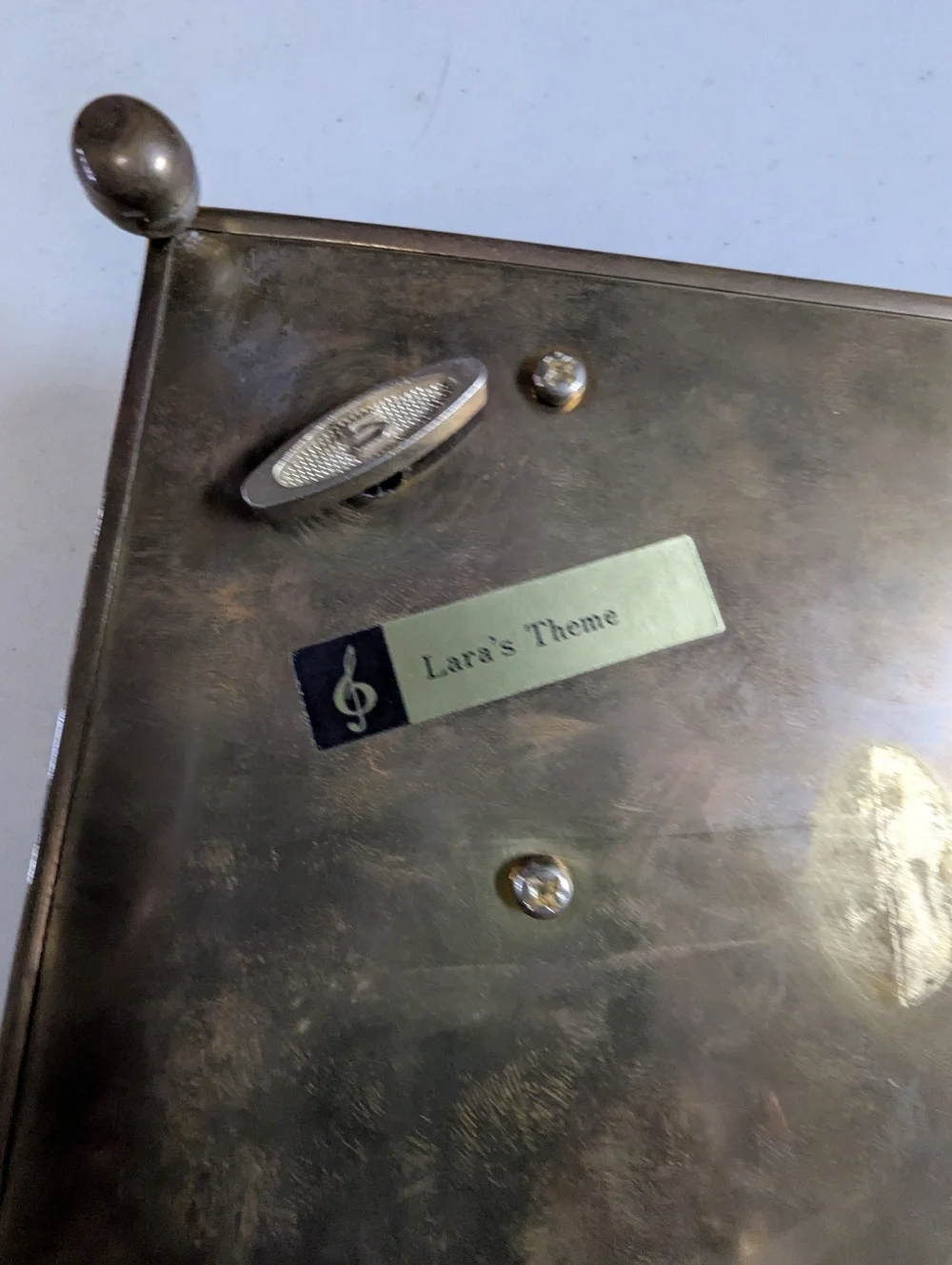 Vintage Blue Glass Trinket Music Box Plays Lara's Theme Sankyo Working