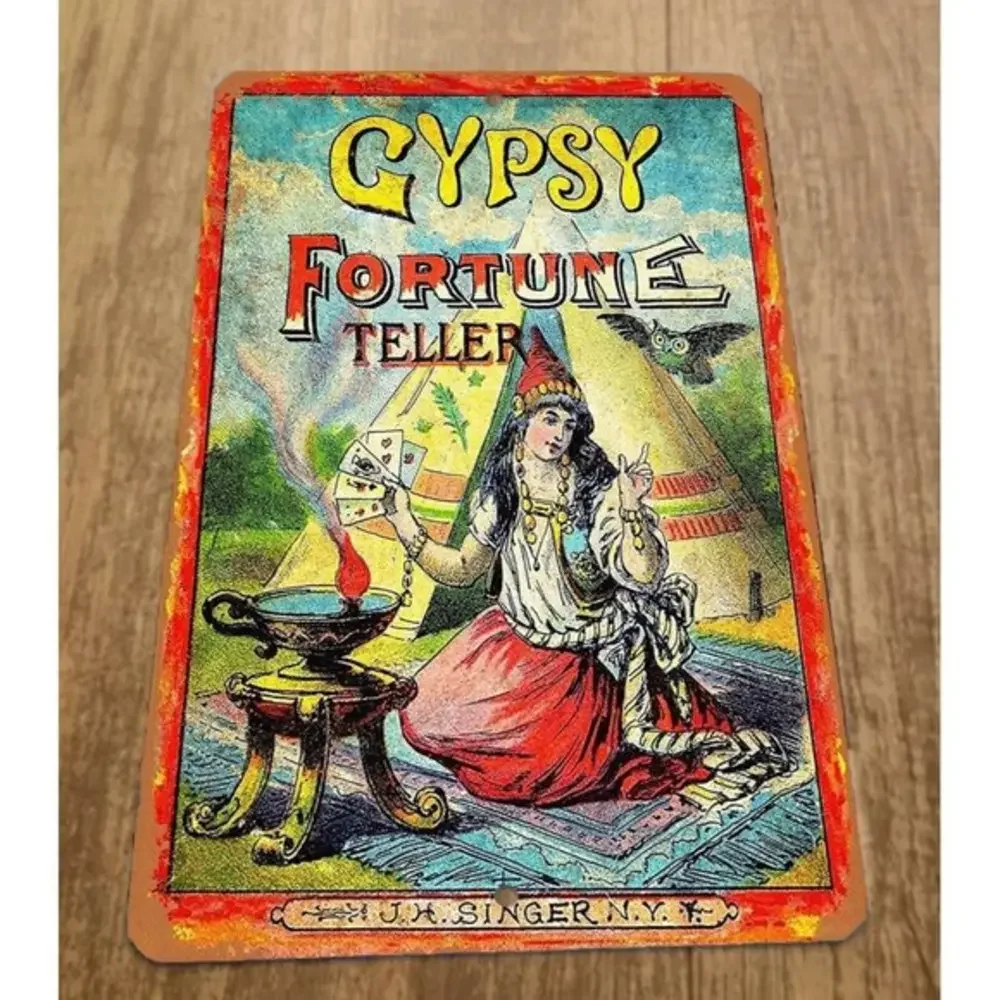 Gypsy Fortune Teller 8x12 Metal Wall Sign‎