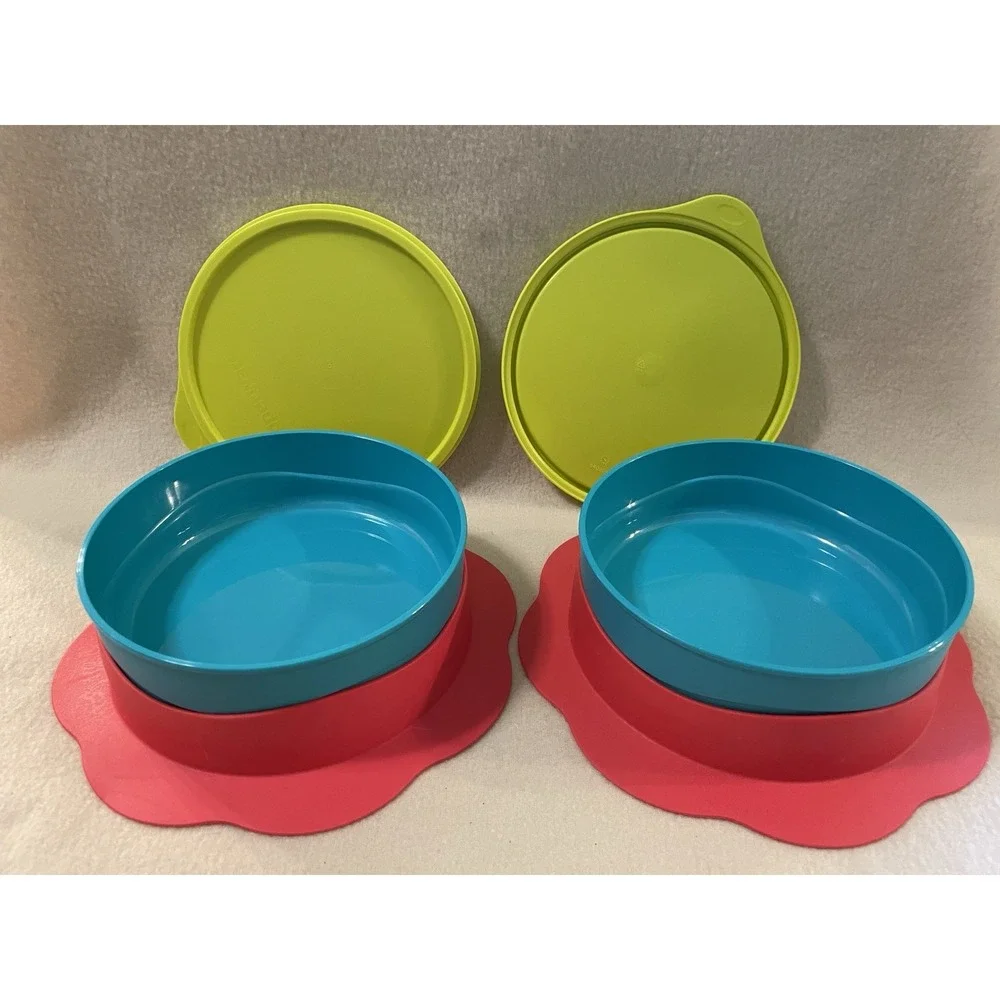 Tupperware TupperKids Set Of 2 Feeding Bowls 16oz Tcare Anti Skid Baby Toddler