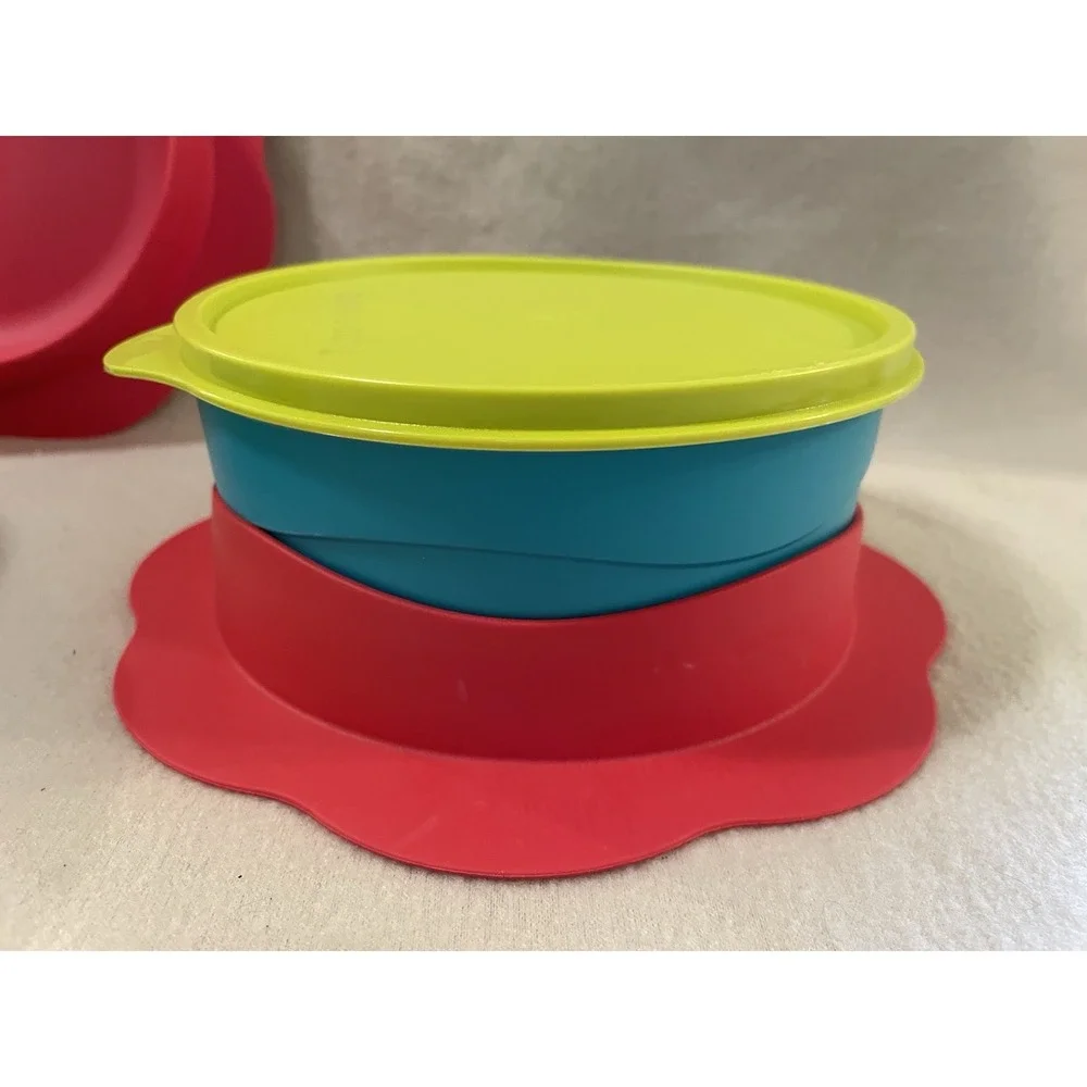 Tupperware TupperKids Set Of 2 Feeding Bowls 16oz Tcare Anti Skid Baby Toddler