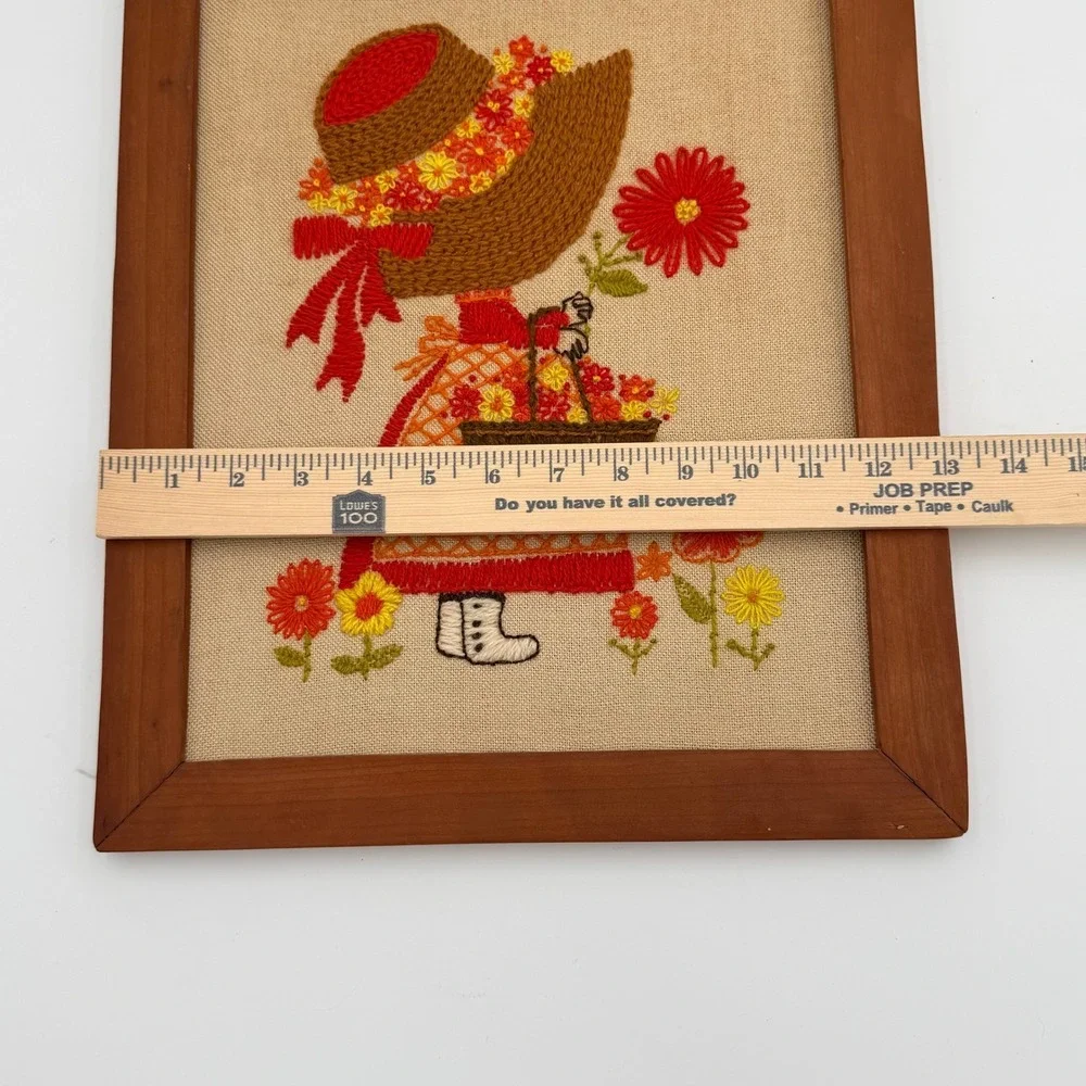 Handmade vintage crewel