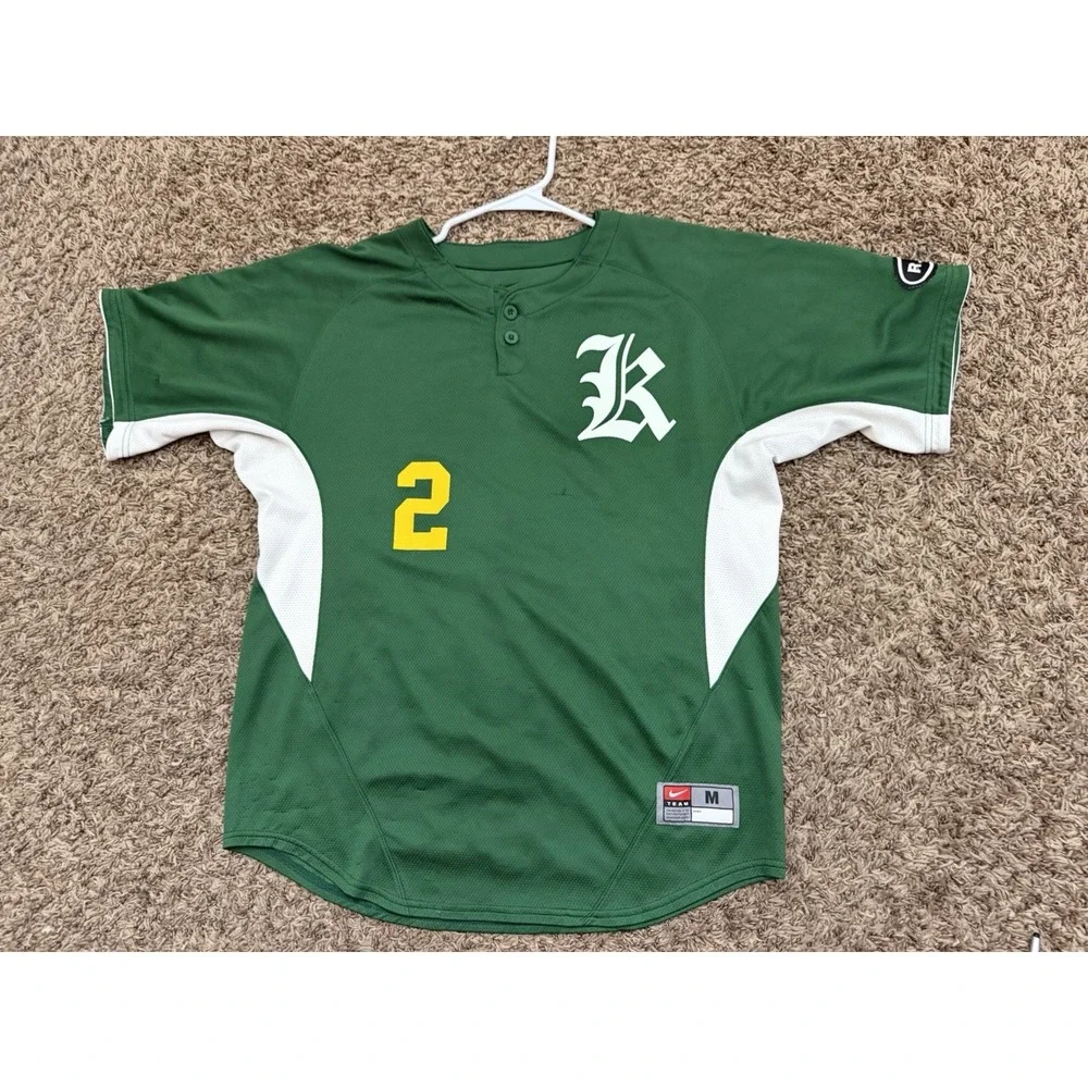Vintage Nike Team Oakland A's Athletics Jersey #2 Dri Fit Green Mens Size Medium