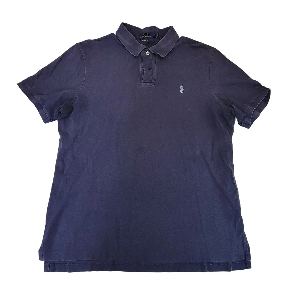 Polo Ralph Lauren Classic Fit‎ Blue Polo Shirt Men's Large Short Sleeve