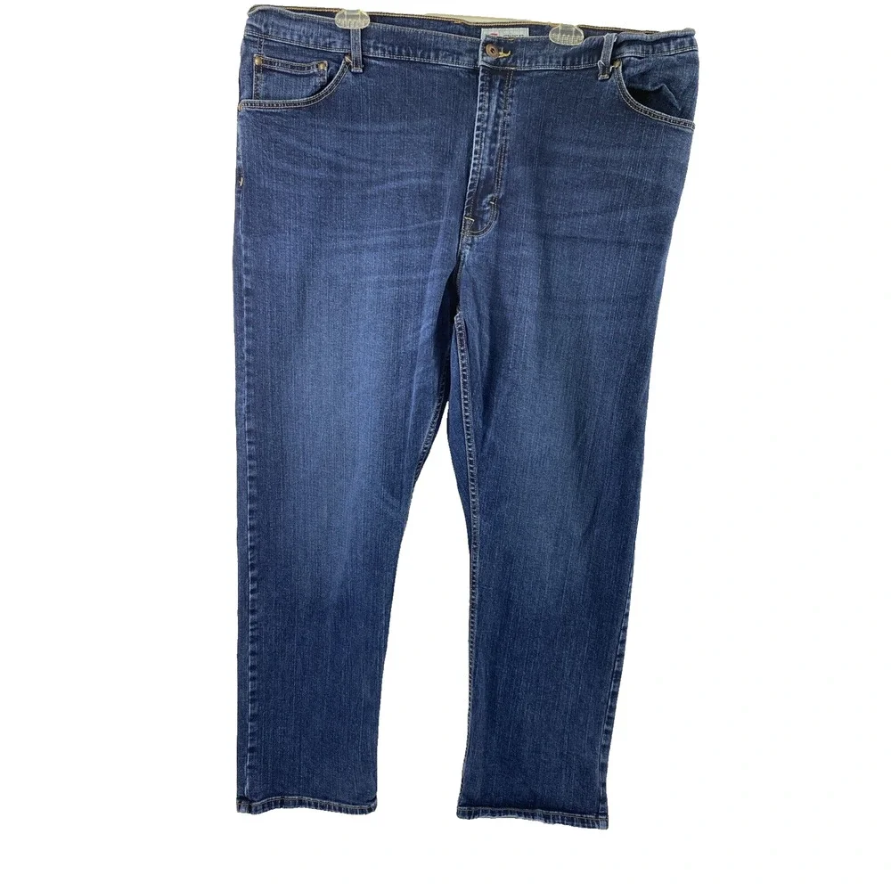 Wrangler Jeans Mens 40 x 29 Blue Dark‎ Wash Denim Straight Fit Casual