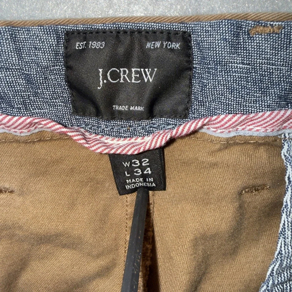 J.Crew 770 Straight Fit Chino Pants Mens 32x34 Khaki Tan Cotton‎ Twill Stretch