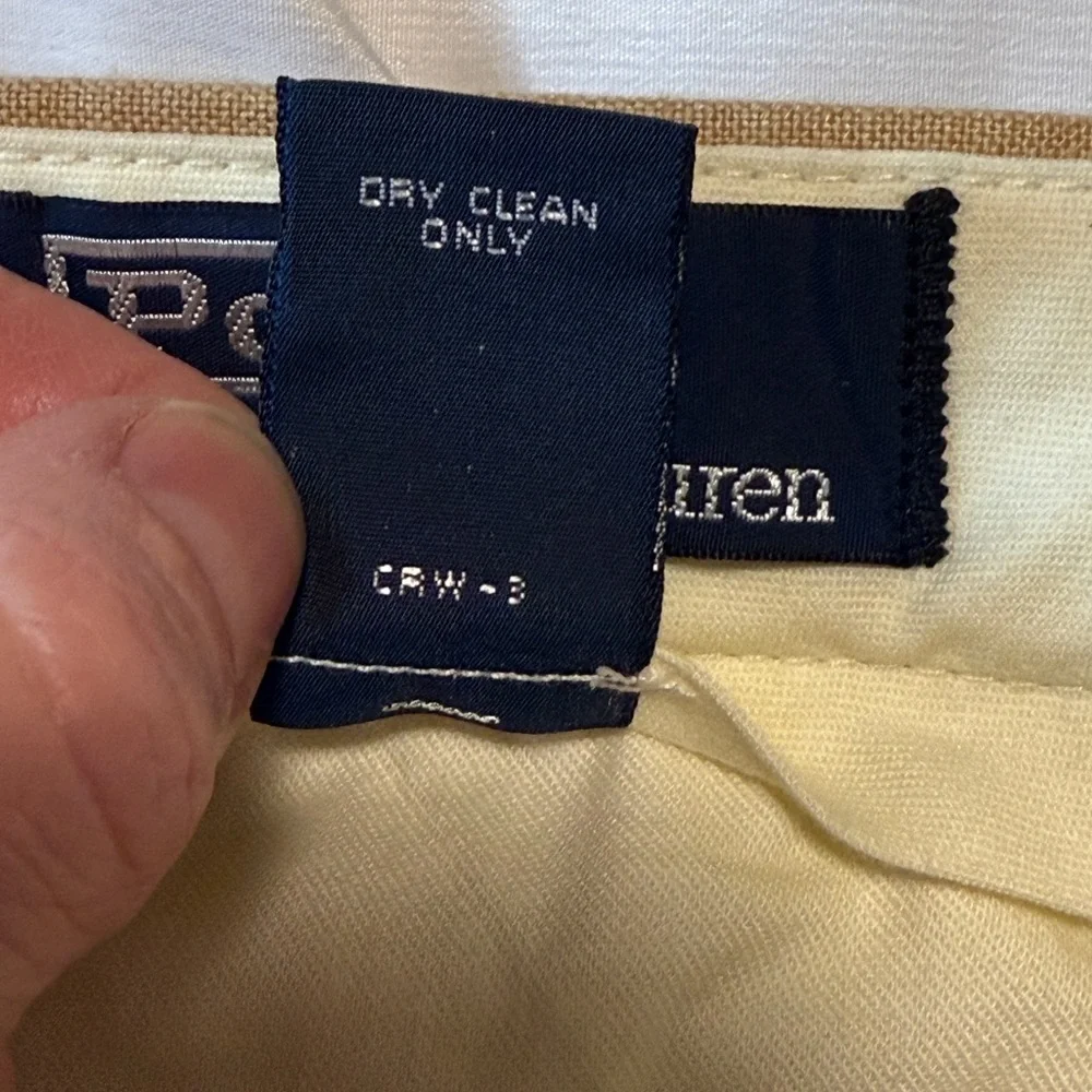 Polo Ralph Lauren 100% Linen Pants Khaki Beige Men 40x30 Lightweight Summer