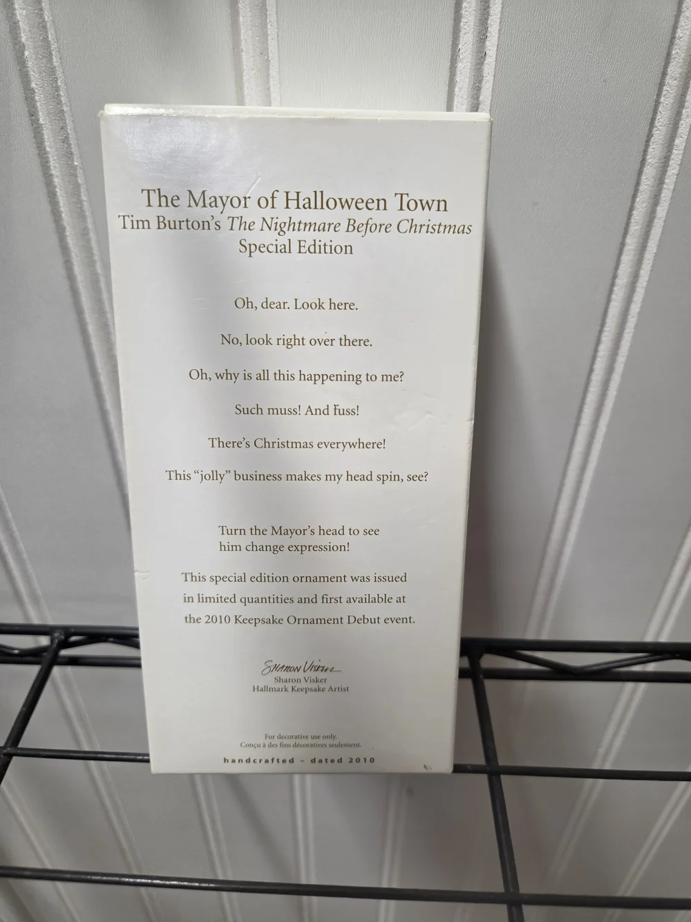 Hallmark Keepsake Black & White Mayor of Halloween Town Wall Art