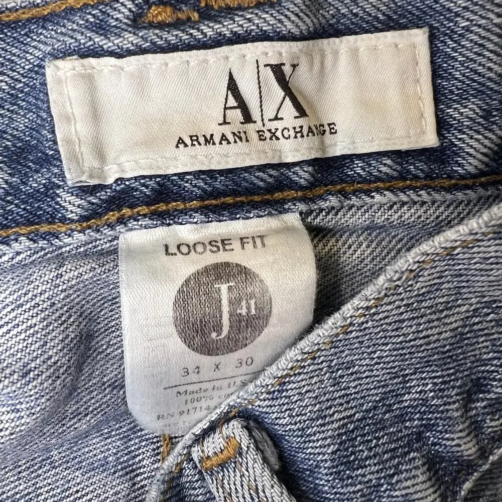 Armani Exchange Men's Loose Fit Jeans Size 34 x 30