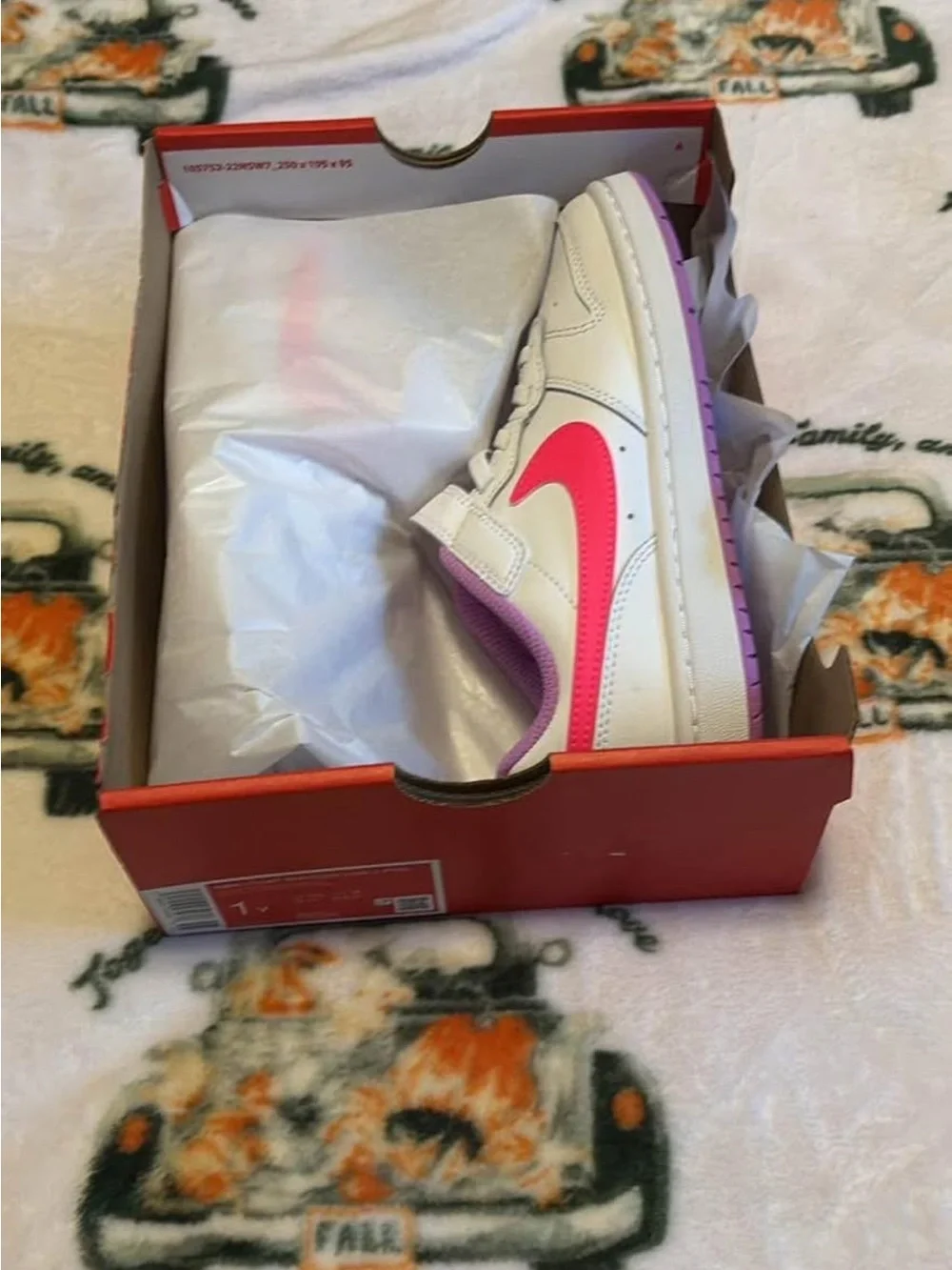 Nike Girls' Low-Top Sneakers - White, Hot Pink & Lavender