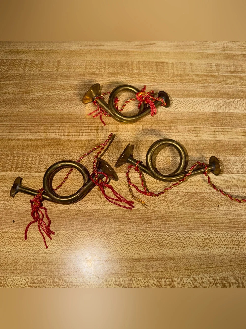 Vintage French horn Christmas‎ ornaments holiday decor
