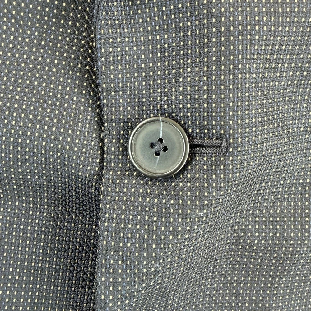 Z ZEGNA Drop 8 Deco Blazer Jacket Men US40R EU 50R Navy Nail Head Half Lined