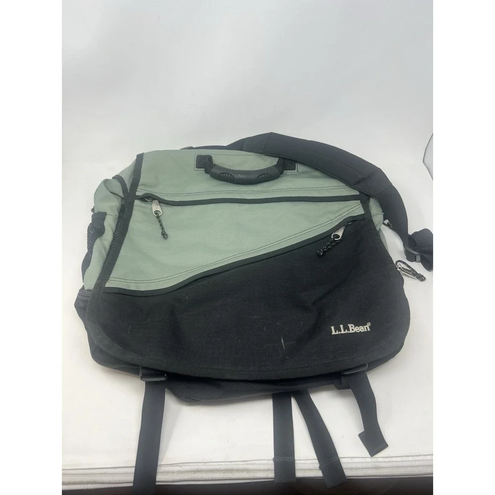 LL Bean Messenger Bag‎ Backpack Carry On Computer Green Convertible