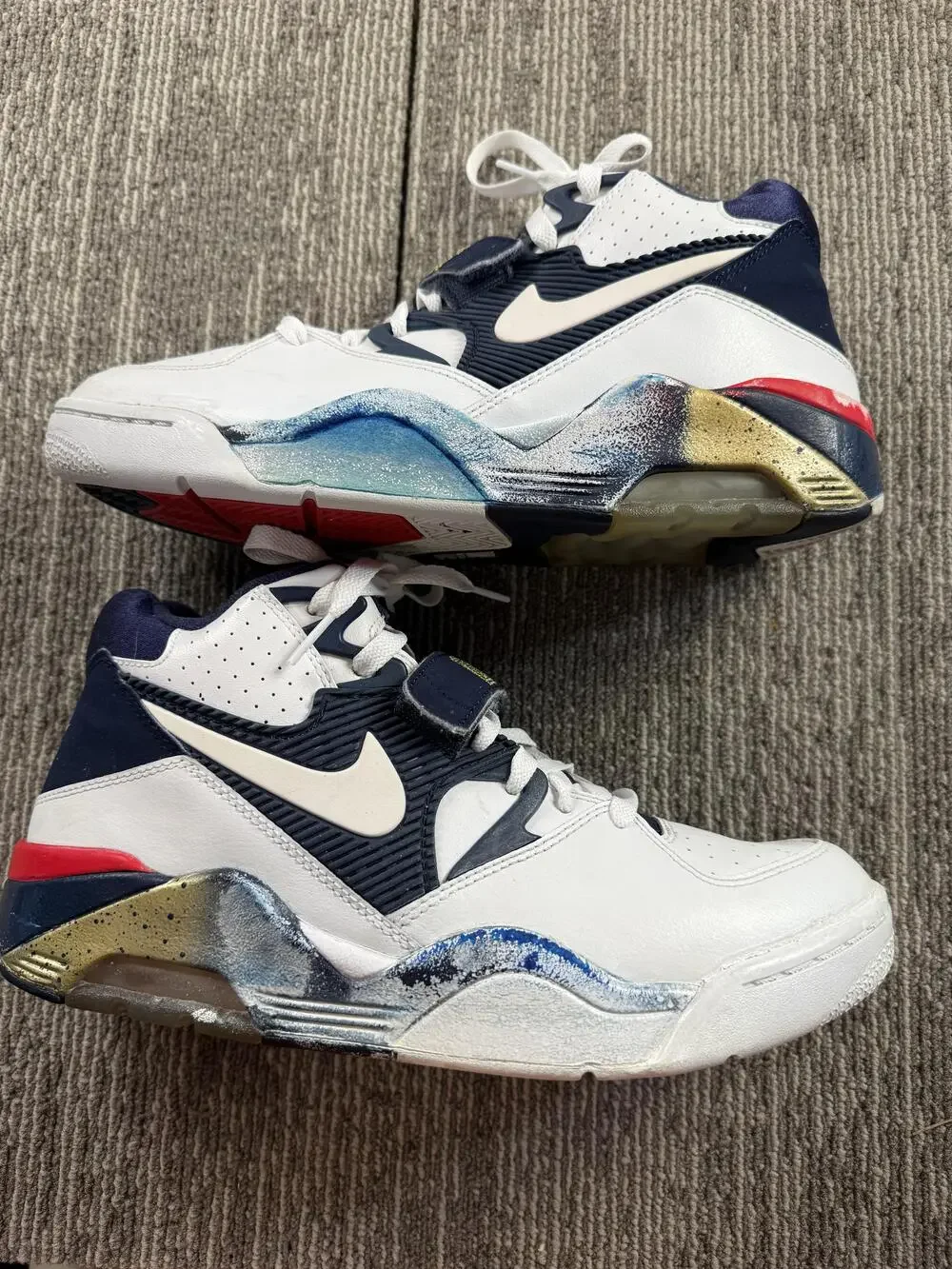 Nike Air Force 180 Mid Olympic Basketball Shoes Mens Size 9.5 White 310095-100