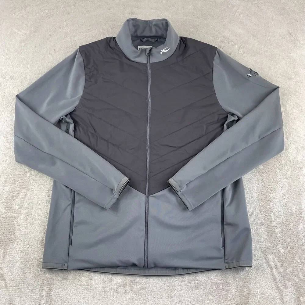 KJUS Release Jacket Men Large Grey Full‎ Zip Performance Golf Ventilated NWOT