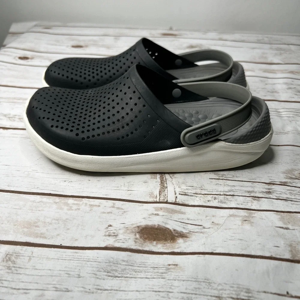 Crocs LiteRide Clog Black Smoke White Men 8 Women‎ 10