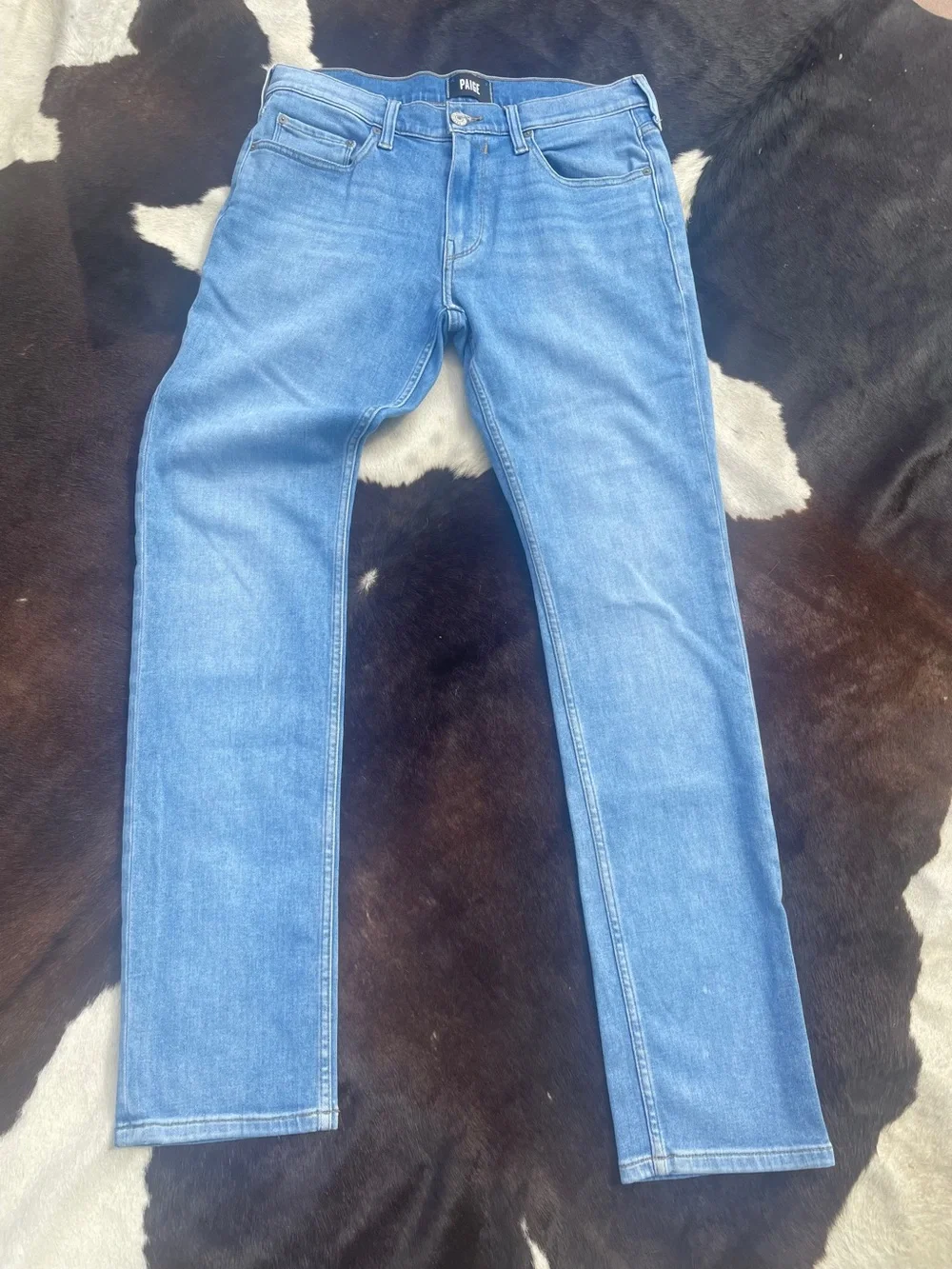 PAIGE Men's Slim Straight‎ Jeans in Medium Blue Wash