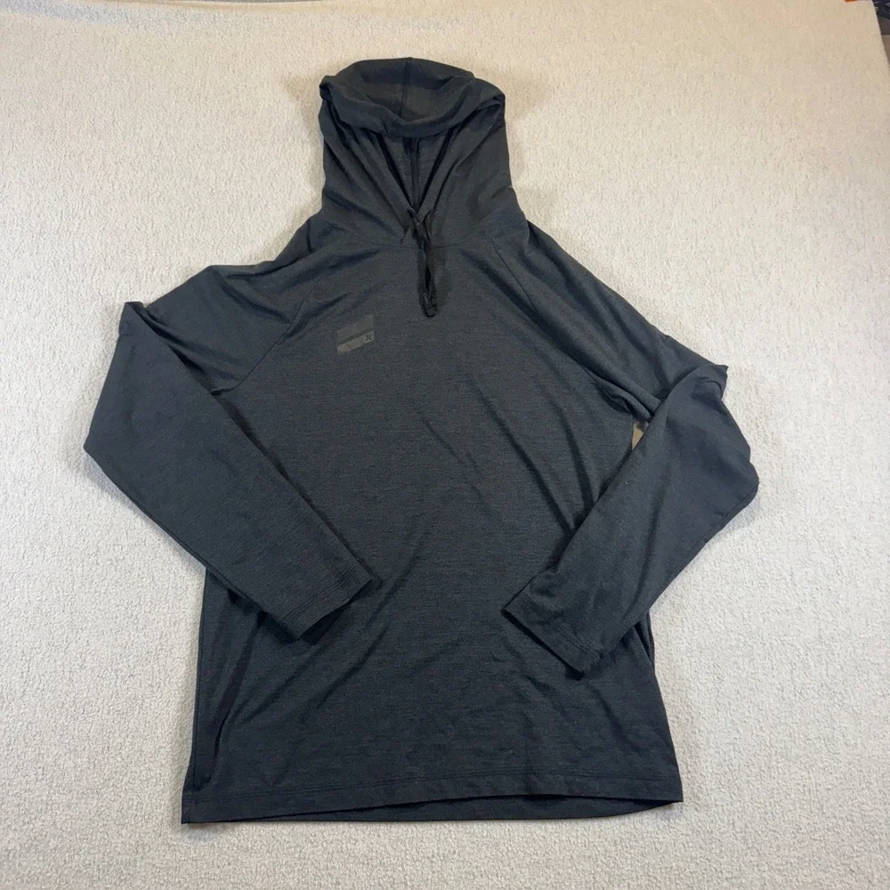 Hurley Hoodie Mens Small Gray Long Sleeve Graphic Pullover Activewear