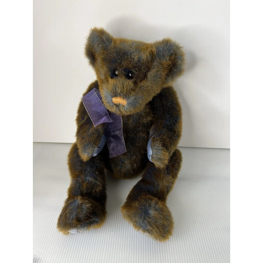 Ty‎ Classic BRODERICK Teddy Bear Brown/Blue Plush Animal 15