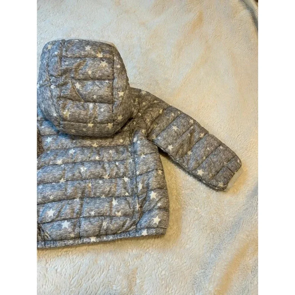 Baby GAP Primaloft Down Alternative 2T Grey Cream Stars Puffer Jacket