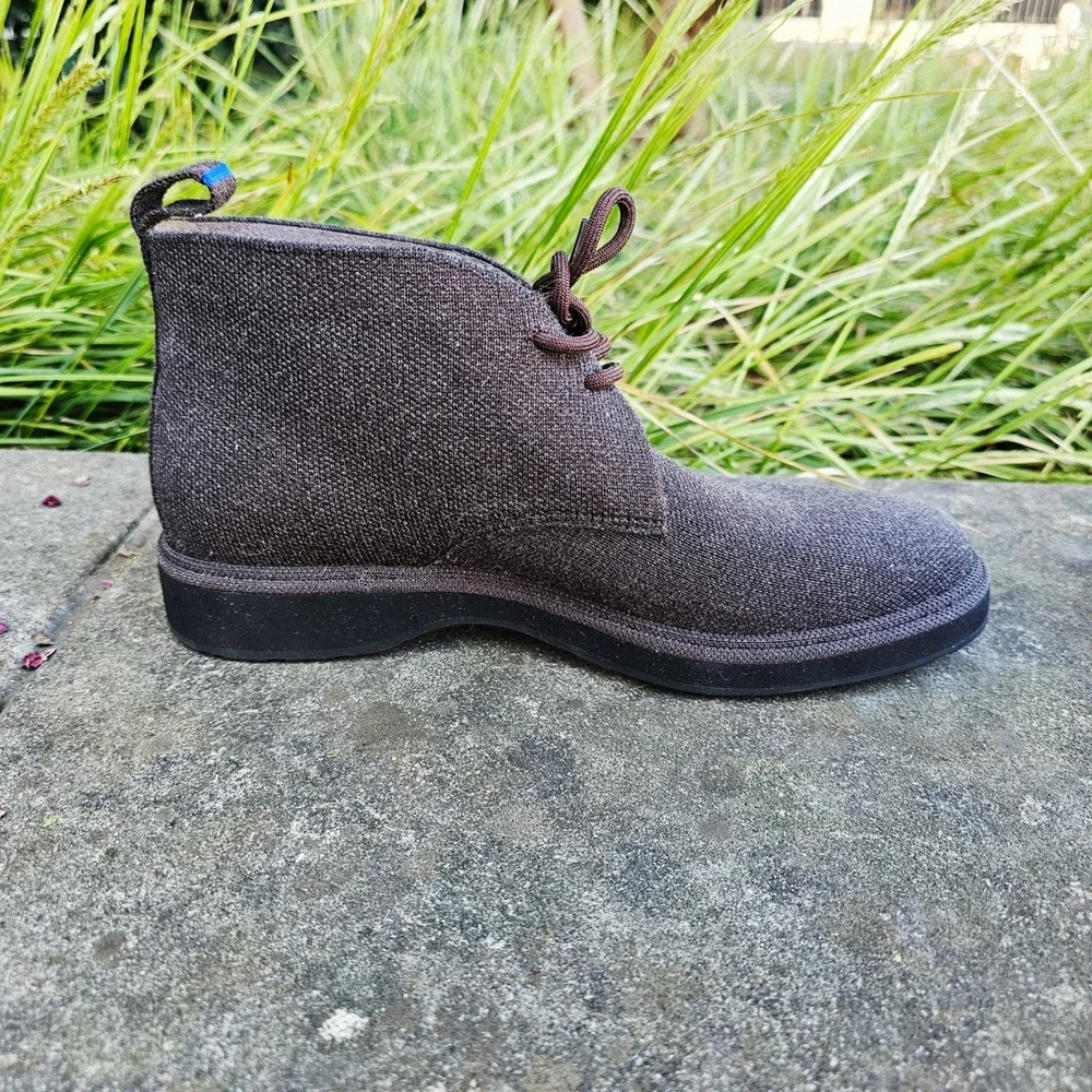 Rothy's Men's 7 Chukka Boots Merino‎ Wool Lace Up Dark Brown/Umber *No Inserts*