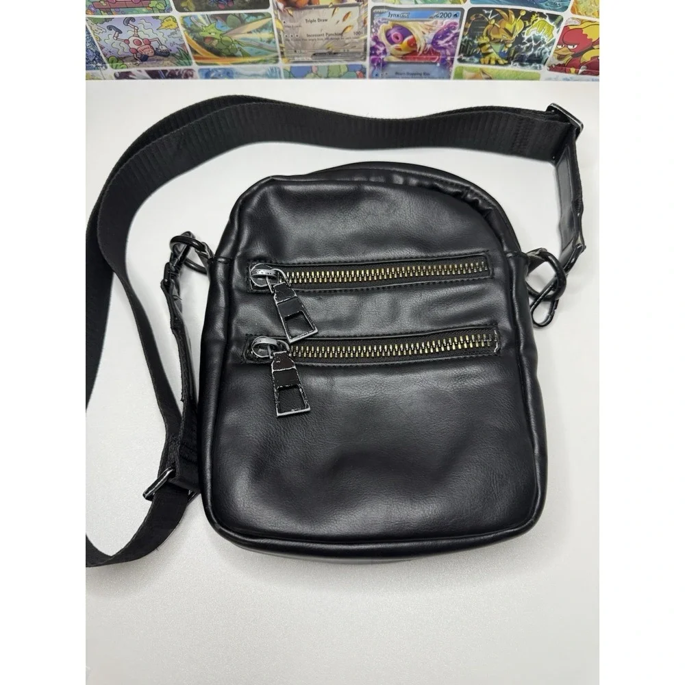 Zara Man Black Crossbody Messenger Bag 7x8