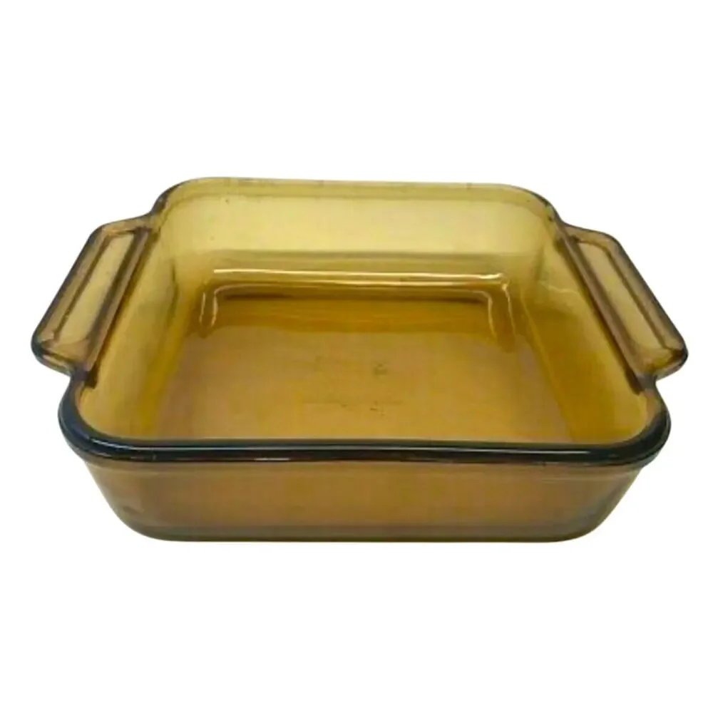 Anchor Hocking Amber Glass Ovenware 2 qt Square Baking Dish
