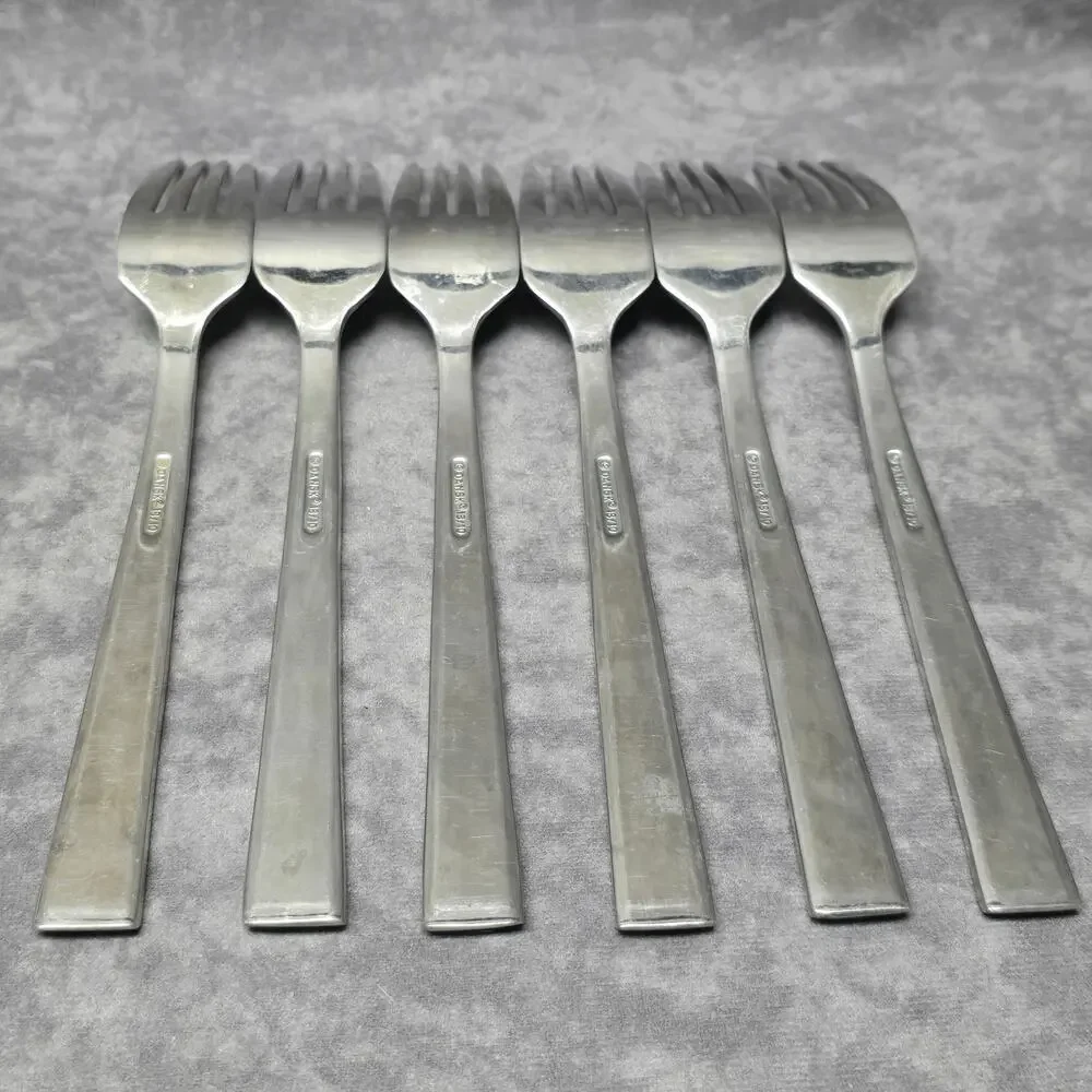 Dansk 18/10 Meridian Stainless Dinner Forks Glossy Flat Tip Flatware Silverware