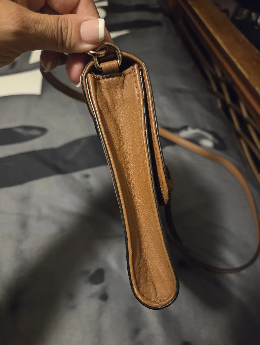 kate spade brown leather messenger bag with buckle straps/crossbody