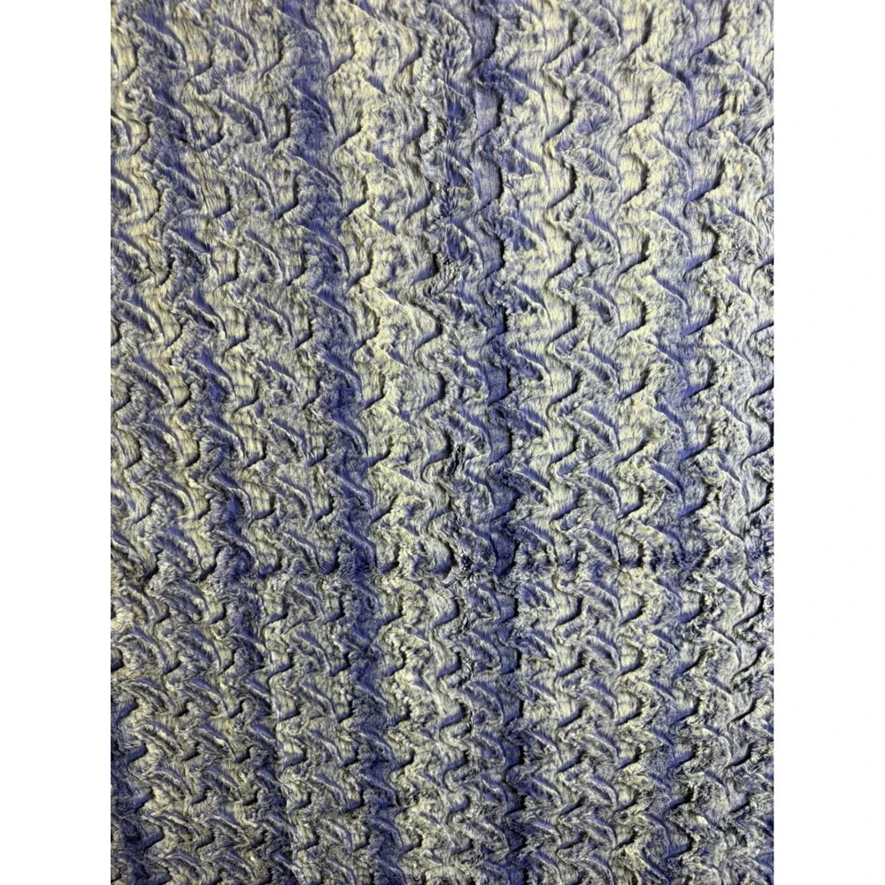 Sew Sweet Minky Designs 76x57 Blanket Purple White Striped Plush Throw USA NEW