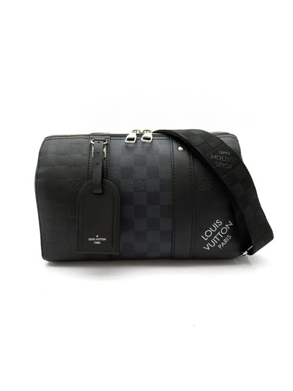 Louis Vuitton City Keepall Damier Infini Graphite Boston Bag Black
